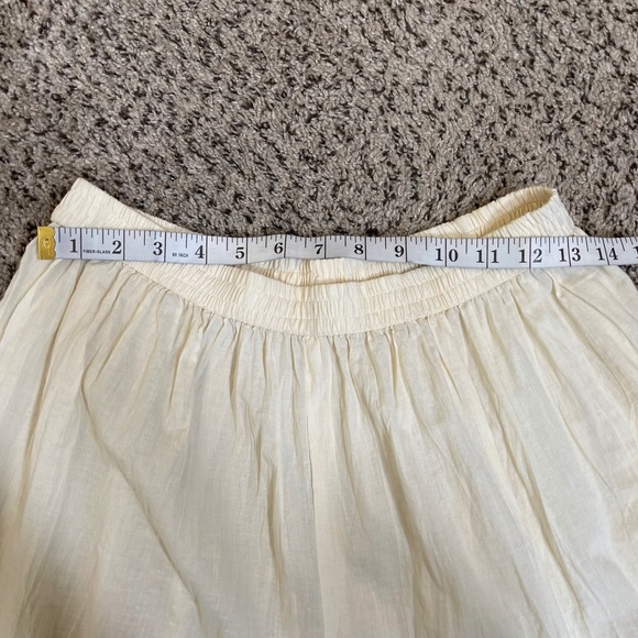 Womens Cream Gauze Palazzo Pants Boho Festival Tiered Ruffle Elastic Waist XL - Picture 8 of 9